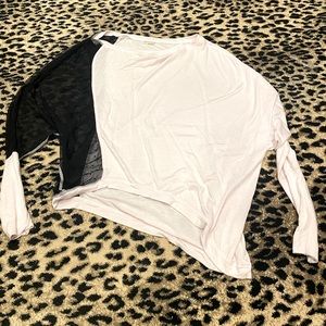 Karma Pink & Black mesh Top